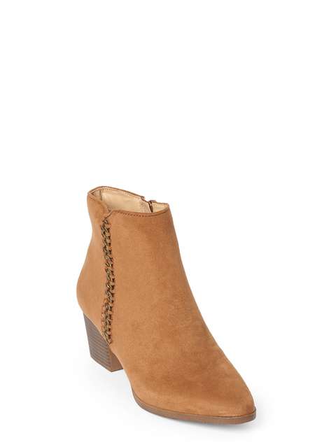 Tan 'Macy' Chain Ankle Boots